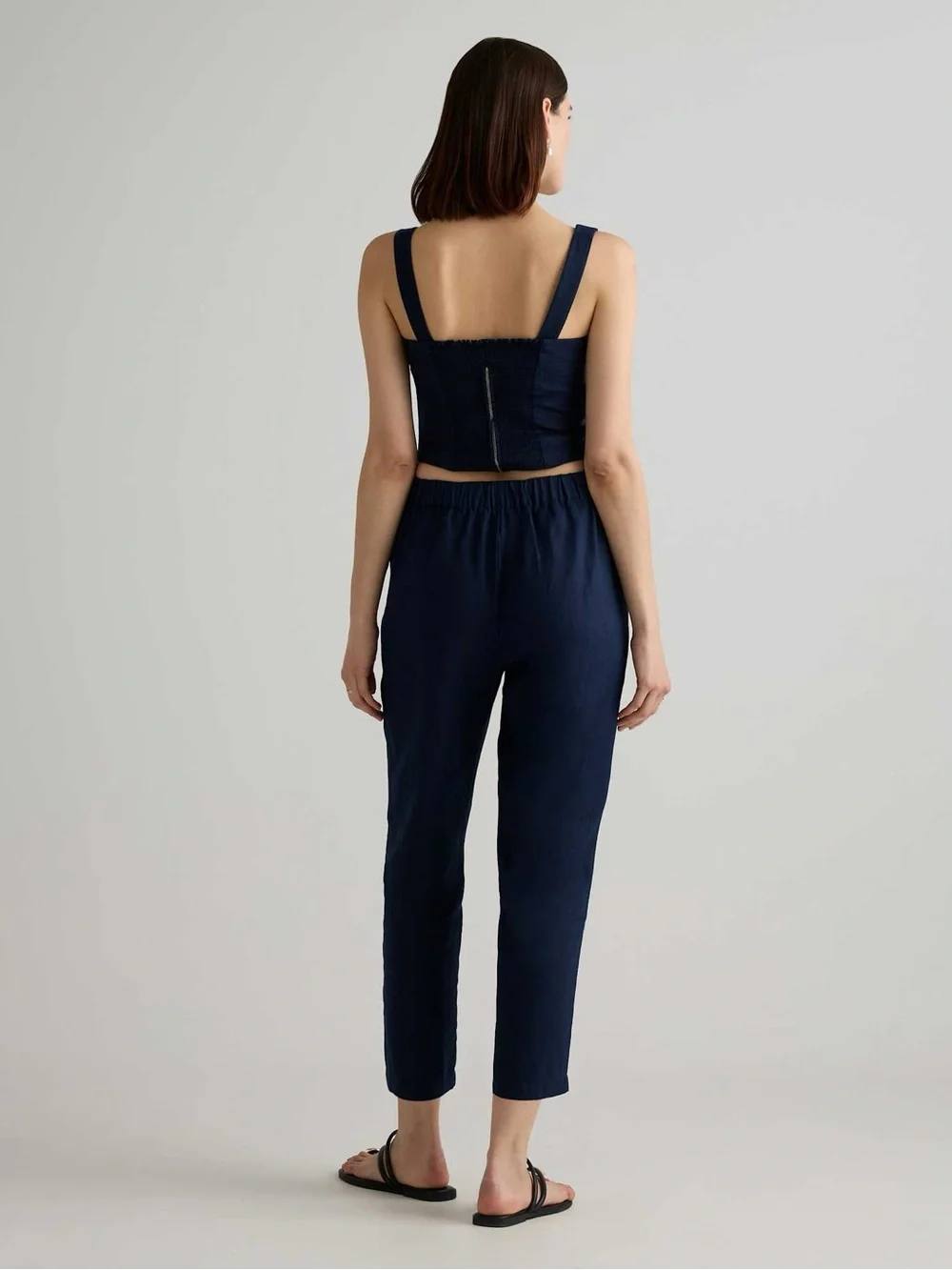 Quince 100% european linen tapered ankle pants